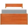 Bed with drawers and mattress in wax brown pine wood 90x190 cm by , Beds and slatted bases - Ref: Foro24-3281921, Price: 279,...