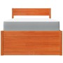 Cama con cajones y colchón madera pino marrón cera 90x190 cm de , Camas y somieres - Ref: Foro24-3281921, Precio: 282,90 €, D...