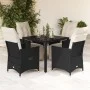 Set de muebles jardín 5 pzas con cojines ratán sintético negro by , Garden sets - Ref: Foro24-3276864, Price: 519,51 €, Disco...