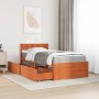 Bett mit Schubladen und Massivholz-Pinienbraunmatratze 90x200 cm von , Betten und Lattenroste - Ref: Foro24-3281909, Preis: 3...