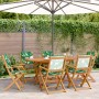 Sillas de jardín reclinables 6 uds madera maciza y tela verde by , Garden chairs - Ref: Foro24-3214587, Price: 371,35 €, Disc...