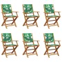 Sillas de jardín reclinables 6 uds madera maciza y tela verde by , Garden chairs - Ref: Foro24-3214587, Price: 371,35 €, Disc...