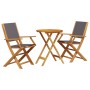 3-teiliges Bistro-Set aus Stoff und massivem Anthrazit-Holz von , Gartensets - Ref: Foro24-3281797, Preis: 158,86 €, Rabatt: %