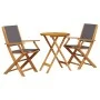 3-teiliges Bistro-Set aus Stoff und massivem Anthrazit-Holz von , Gartensets - Ref: Foro24-3281797, Preis: 156,43 €, Rabatt: %