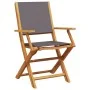 3-teiliges Bistro-Set aus Stoff und massivem Anthrazit-Holz von , Gartensets - Ref: Foro24-3281797, Preis: 156,43 €, Rabatt: %