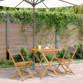 Juego de bistro de 3 piezas polipropileno y madera maciza gris by , Garden sets - Ref: Foro24-3281866, Price: 160,07 €, Disco...