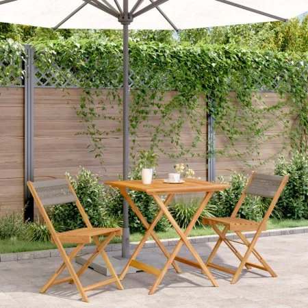 Juego de bistro de 3 piezas polipropileno y madera maciza gris by , Garden sets - Ref: Foro24-3281866, Price: 160,07 €, Disco...