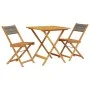 3-teiliges Bistro-Set aus Polypropylen und massivem grauem Holz von , Gartensets - Ref: Foro24-3281866, Preis: 160,07 €, Raba...