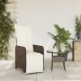 Sillón reclinable de jardín con cojines ratán sintético marrón de , Sillas de jardín - Ref: Foro24-365696, Precio: 152,17 €, ...