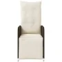 Sillón reclinable de jardín con cojines ratán sintético marrón de , Sillas de jardín - Ref: Foro24-365696, Precio: 152,17 €, ...