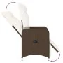 Sillón reclinable de jardín con cojines ratán sintético marrón de , Sillas de jardín - Ref: Foro24-365696, Precio: 152,17 €, ...
