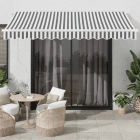 Toldo retráctil manual con LED antracita y blanco 350x250 cm by , Awnings - Ref: Foro24-3215782, Price: 267,65 €, Discount: %