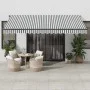 Toldo retráctil manual gris antracita y blanco 450x350 cm de , Toldos - Ref: Foro24-3215812, Precio: 406,95 €, Descuento: %