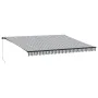 Toldo retráctil manual gris antracita y blanco 450x350 cm de , Toldos - Ref: Foro24-3215812, Precio: 406,95 €, Descuento: %