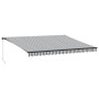 Toldo retráctil manual gris antracita y blanco 450x350 cm by , Awnings - Ref: Foro24-3215812, Price: 434,32 €, Discount: %