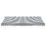 Toldo retráctil manual gris antracita y blanco 450x350 cm by , Awnings - Ref: Foro24-3215812, Price: 434,32 €, Discount: %