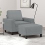 Sillón con taburete tela gris claro 60 cm de , Sofás - Ref: Foro24-3201143, Precio: 190,27 €, Descuento: %
