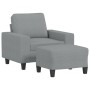 Sillón con taburete tela gris claro 60 cm de , Sofás - Ref: Foro24-3201143, Precio: 190,27 €, Descuento: %