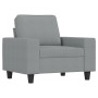 Sillón con taburete tela gris claro 60 cm de , Sofás - Ref: Foro24-3201143, Precio: 190,27 €, Descuento: %