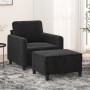 Sessel mit Hocker aus schwarzem Samt, 60 cm. von , Sofas - Ref: Foro24-3201169, Preis: 187,65 €, Rabatt: %