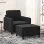 Sessel mit Hocker aus schwarzem Samt, 60 cm. von , Sofas - Ref: Foro24-3201169, Preis: 196,71 €, Rabatt: %