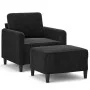 Sessel mit Hocker aus schwarzem Samt, 60 cm. von , Sofas - Ref: Foro24-3201169, Preis: 196,71 €, Rabatt: %