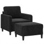 Sessel mit Hocker aus schwarzem Samt, 60 cm. von , Sofas - Ref: Foro24-3201169, Preis: 187,65 €, Rabatt: %