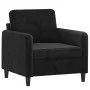 Sessel mit Hocker aus schwarzem Samt, 60 cm. von , Sofas - Ref: Foro24-3201169, Preis: 196,71 €, Rabatt: %