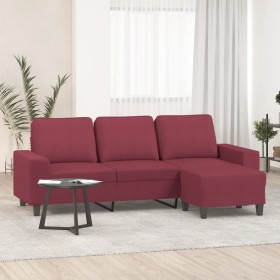 3-seater sofa with a red wine fabric ottoman, 180 cm. by , Sofas - Ref: Foro24-3201157, Price: 295,03 €, Discount: %