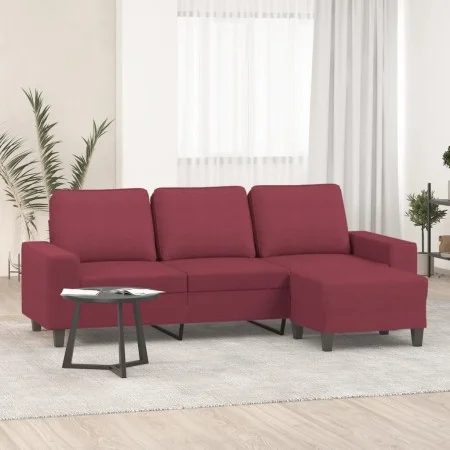 3-seater sofa with a red wine fabric ottoman, 180 cm. by , Sofas - Ref: Foro24-3201157, Price: 258,76 €, Discount: %