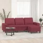 3-seater sofa with a red wine fabric ottoman, 180 cm. by , Sofas - Ref: Foro24-3201157, Price: 258,76 €, Discount: %