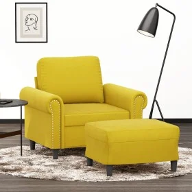 Sessel mit Hocker aus gelbem Samt, 60 cm. von , Sofas - Ref: Foro24-3201211, Preis: 206,98 €, Rabatt: %