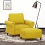 Sessel mit Hocker aus gelbem Samt, 60 cm. von , Sofas - Ref: Foro24-3201211, Preis: 218,09 €, Rabatt: %