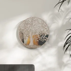 Round iron mirror in sand color for indoor use 40x2.5cm by , Mirrors - Ref: Foro24-3093539, Price: 68,22 €, Discount: %