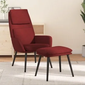 Entspannungsstuhl mit Fußhocker aus dunkelrotem Stoff von , Sessel - Ref: Foro24-3097776, Preis: 148,59 €, Rabatt: %