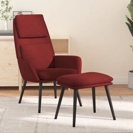 Entspannungsstuhl mit Fußhocker aus dunkelrotem Stoff von , Sessel - Ref: Foro24-3097776, Preis: 148,59 €, Rabatt: %