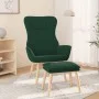Sillón de relax con taburete tela verde oscuro de , Sillones - Ref: Foro24-3097887, Precio: 135,45 €, Descuento: %