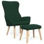 Sillón de relax con taburete tela verde oscuro de , Sillones - Ref: Foro24-3097887, Precio: 135,45 €, Descuento: %