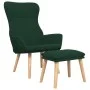 Sillón de relax con taburete tela verde oscuro de , Sillones - Ref: Foro24-3097887, Precio: 135,45 €, Descuento: %