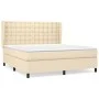 Box spring bed with cream-colored fabric mattress 160x200 cm by , Beds and slatted bases - Ref: Foro24-3128298, Price: 594,12...