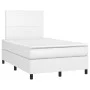 White synthetic leather box spring bed with mattress and LED lights 120x200 cm by , Beds and slatted bases - Ref: Foro24-3135...