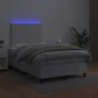 White synthetic leather box spring bed with mattress and LED lights 120x200 cm by , Beds and slatted bases - Ref: Foro24-3135...