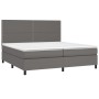 Cama box spring colchón y LED cuero sintético gris 200x200 cm de , Camas y somieres - Ref: Foro24-3135907, Precio: 703,59 €, ...