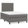 Box spring bed with gray synthetic leather mattress 120x200 cm by , Beds and slatted bases - Ref: Foro24-3142777, Price: 409,...