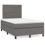 Box spring bed with gray synthetic leather mattress 120x200 cm by , Beds and slatted bases - Ref: Foro24-3142777, Price: 424,...