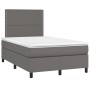 Box spring bed with gray synthetic leather mattress 120x200 cm by , Beds and slatted bases - Ref: Foro24-3142777, Price: 409,...