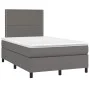 Box spring bed with gray synthetic leather mattress 120x200 cm by , Beds and slatted bases - Ref: Foro24-3142777, Price: 424,...