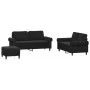 Juego de sofás con cojines 3 piezas terciopelo negro de , Sofás - Ref: Foro24-3202225, Precio: 520,11 €, Descuento: %