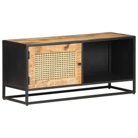 Mueble para TV madera mango rugosa y caña natural 90x30x40 cm de vidaXL, Muebles TV - Ref: Foro24-323144, Precio: 153,37 €, D...