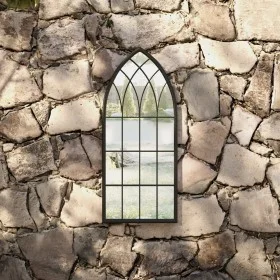 Black iron garden mirror for outdoor use 70x30 cm by , Mirrors - Ref: Foro24-318344, Price: 74,11 €, Discount: %